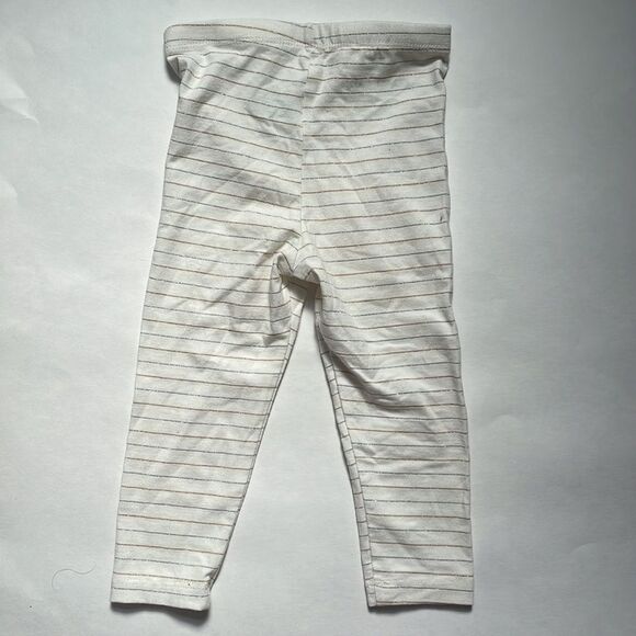 White Metallic Striped Leggings - Picture 9 of 11